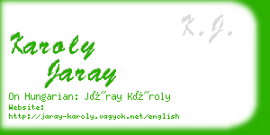 karoly jaray business card